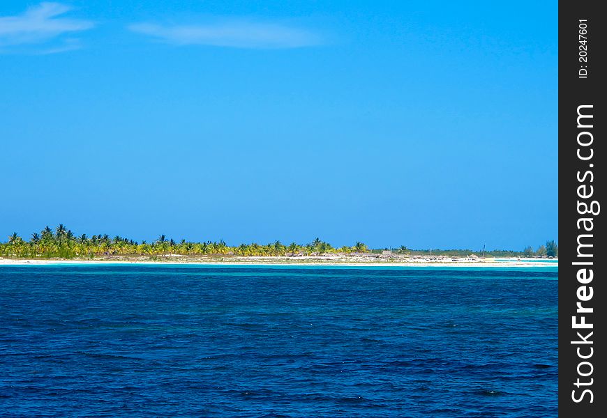 Caribbean Sea at Playa Paraiso, Cayo Largo, Cuba - a paradise island for many tourists. Caribbean Sea at Playa Paraiso, Cayo Largo, Cuba - a paradise island for many tourists