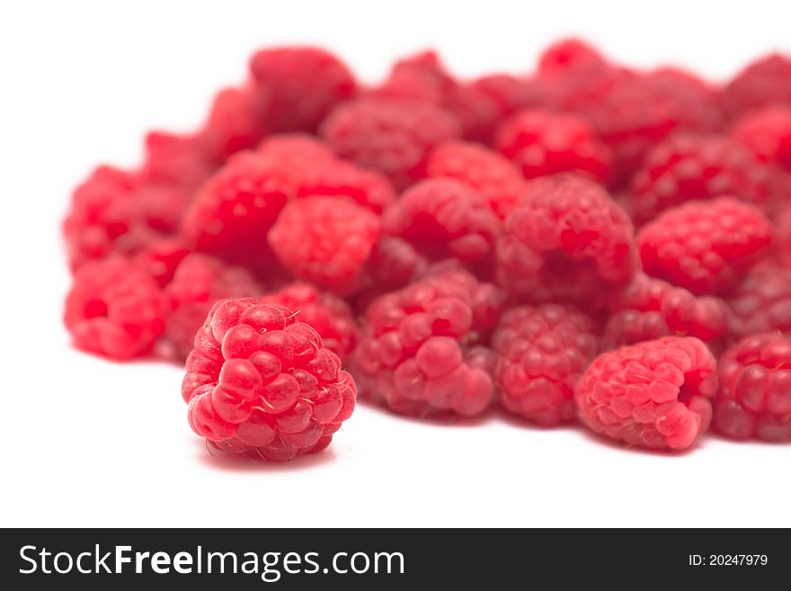 A variety of berries juicy pink raspberry