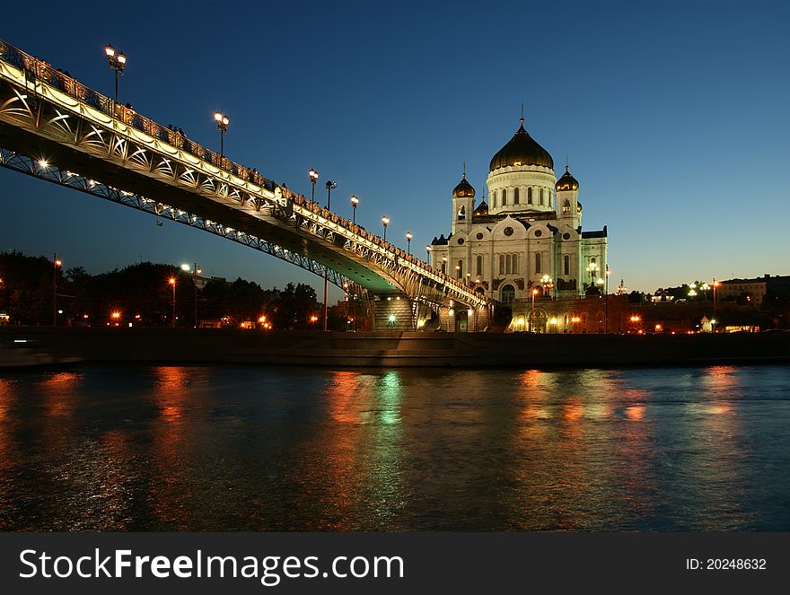 Night view of the Christ the Savior Cathedral