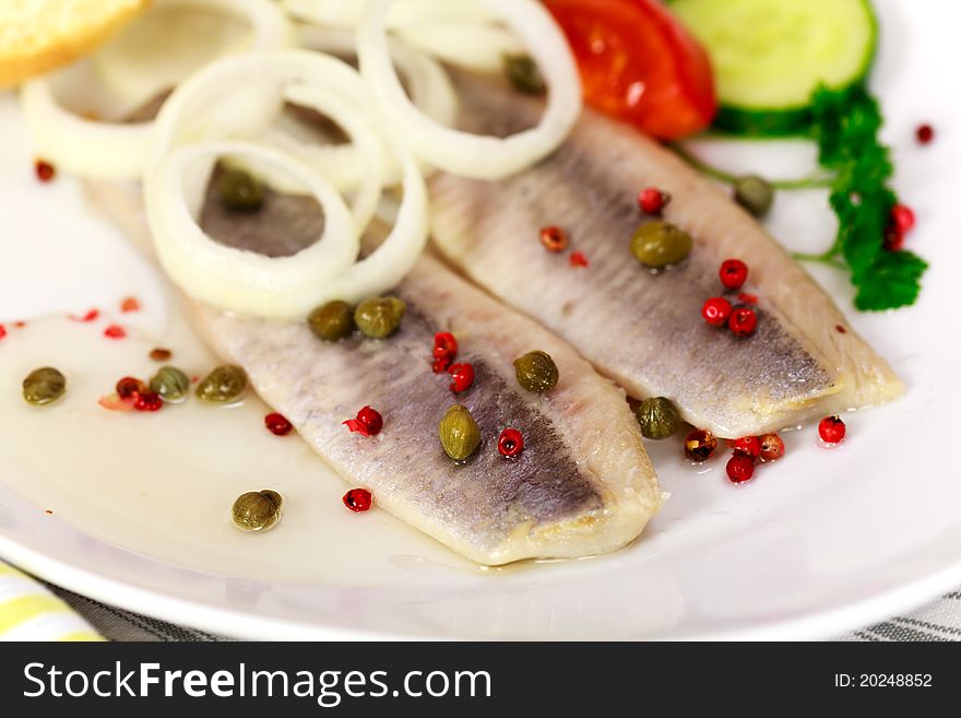 Fresh Matie,Young Herring with Onion , Potato