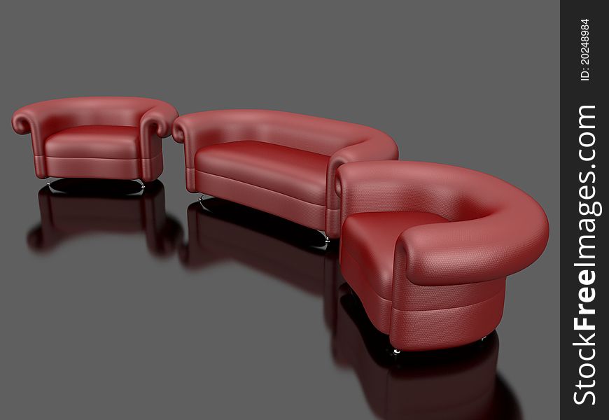 A Set Of Upholstered Furniture