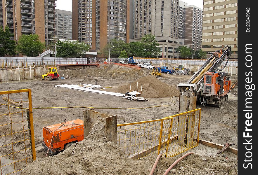 Excavated Foundation for new condo tower. Excavated Foundation for new condo tower