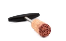 Corkscrew With Wine Cork Royalty Free Stock Photography Corkscrew With Wine Cork Royalty Free Stock Photography