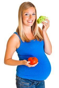 Pregnant Woman With Vegetables Stock Photos Pregnant Woman With Vegetables Stock Photos