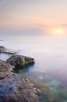 Sea And Rock At The Sunset. Stock Image Sea And Rock At The Sunset. Stock Image