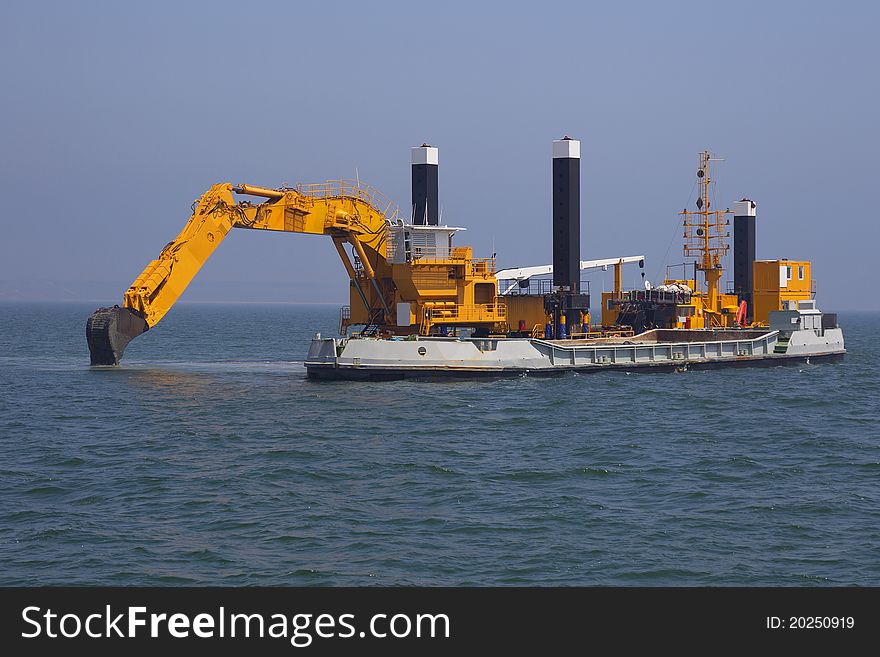 Excavators set out to sea to deepen the seabed