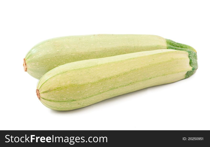 Zucchini on a white background