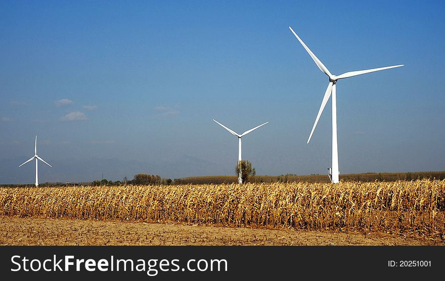 This is taken in a rural area in north part of beijing city, wind-power is getting more popular. This is taken in a rural area in north part of beijing city, wind-power is getting more popular