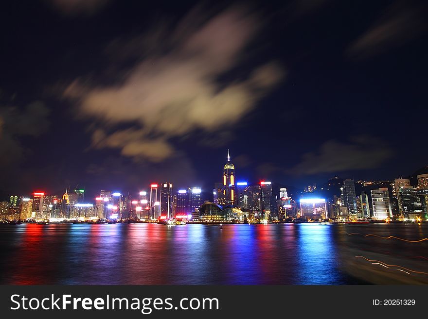 Hong Kong skyline at night