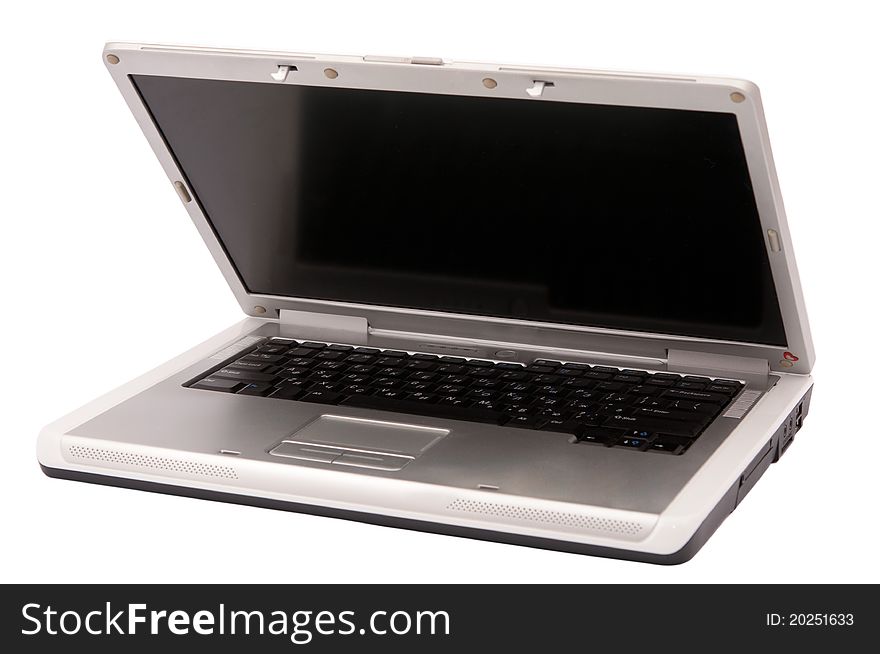 Gray laptop on a white background