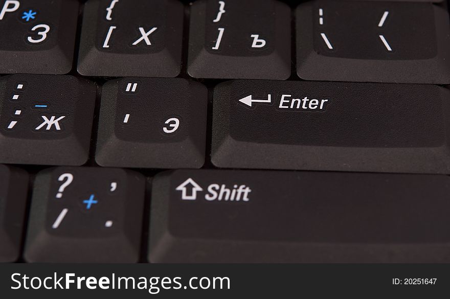 Laptop keys on a white background