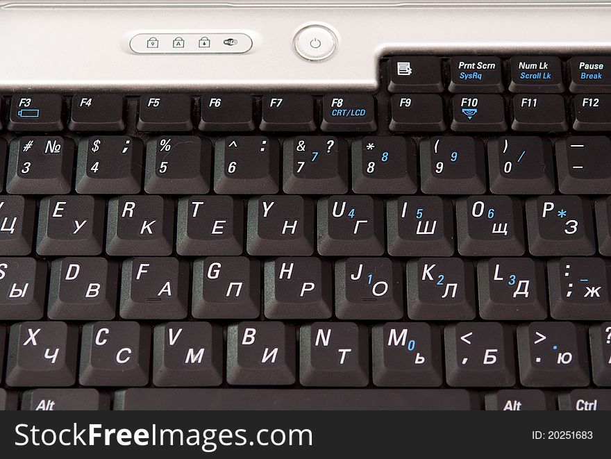 Laptop keys on a white background