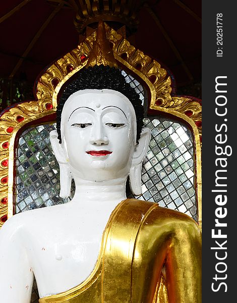 White Buddha Statue Religion Sign