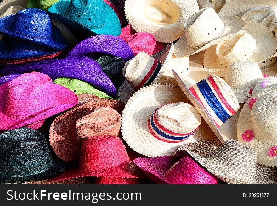 Colorful Straw Hat for Background. Colorful Straw Hat for Background