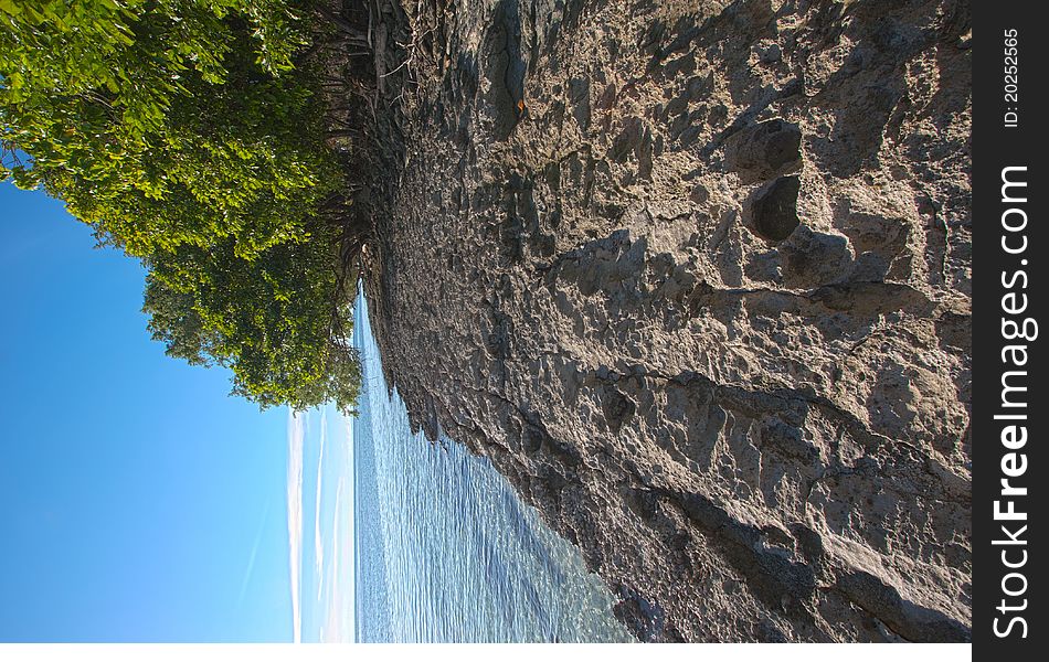 Coral beach during low tide in Mataking. Coral beach during low tide in Mataking