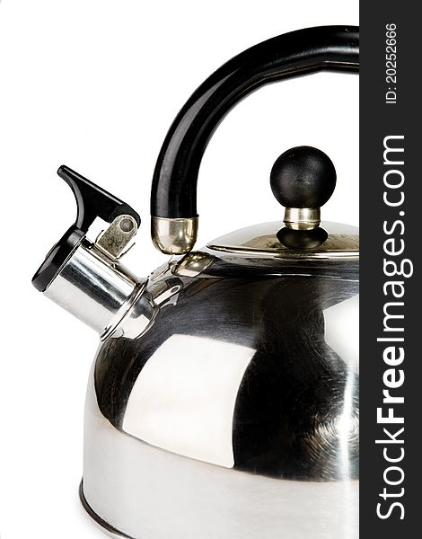 Model kettle boiling isolated on the white background