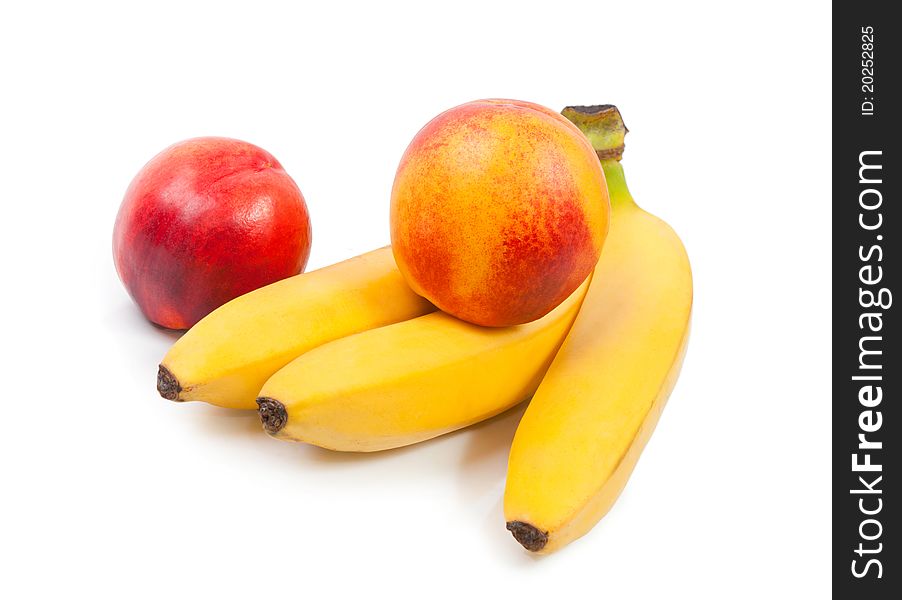 Fresh Peaches And Bananas