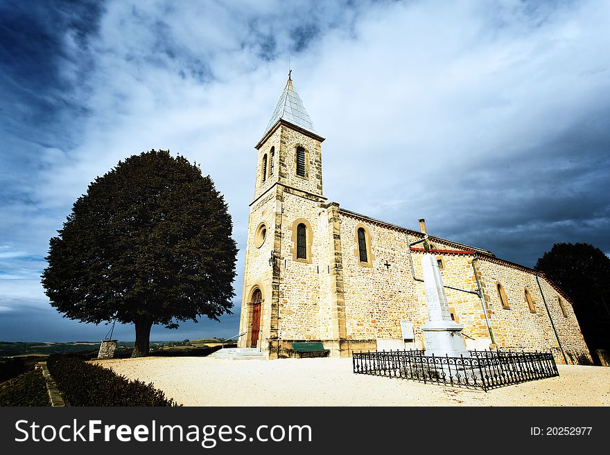 Church in french country with special photographic processing. Church in french country with special photographic processing