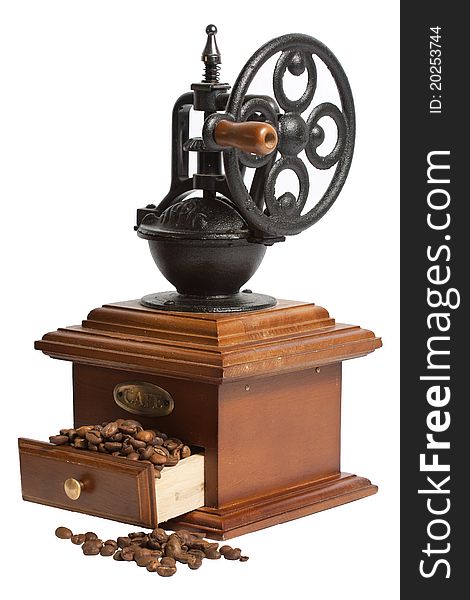 Coffee grinder of grain of coffee