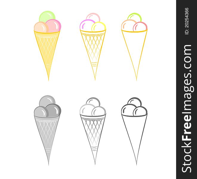 Ice-cream. Set Of Illustrations.