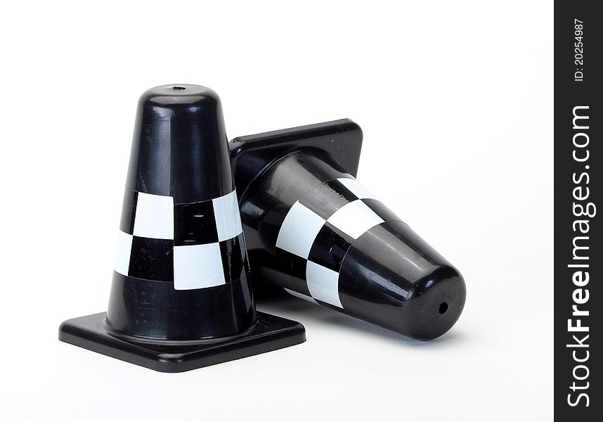 Black Traffic Cones Isolated