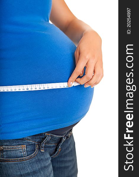 Pregnant Woman Measuring Stomach