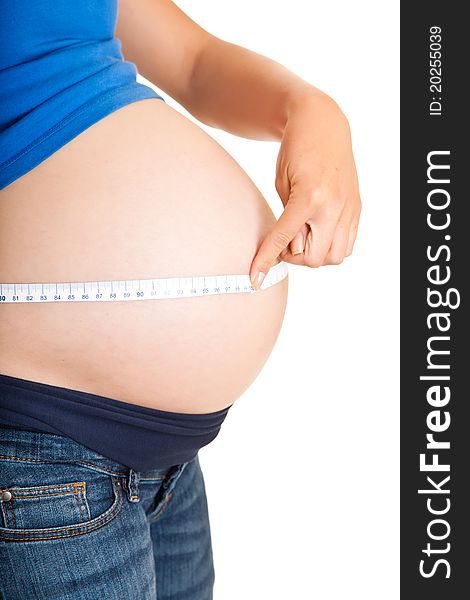 Pregnant Woman Measuring Stomach