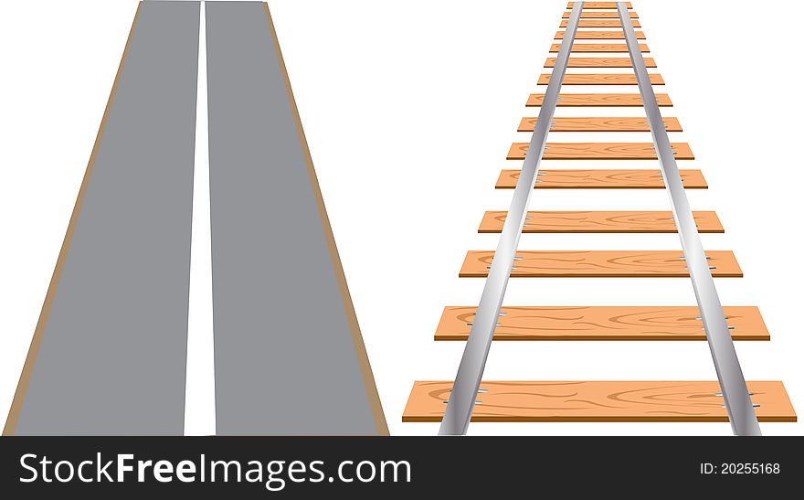 Railway And Road For Cars