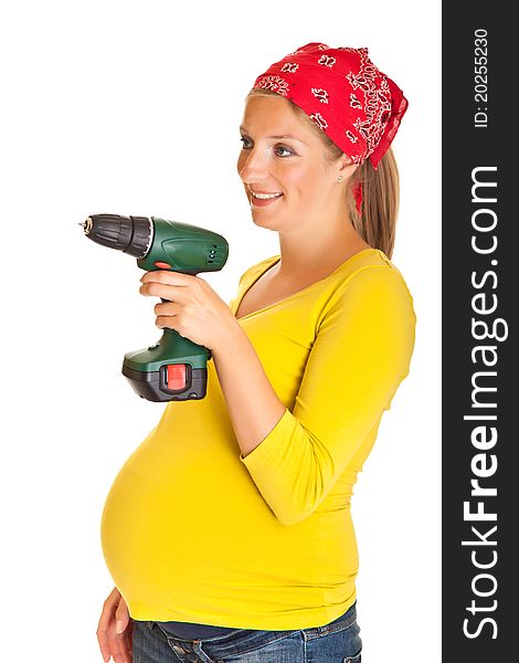 Pregnant Woman With Powertools