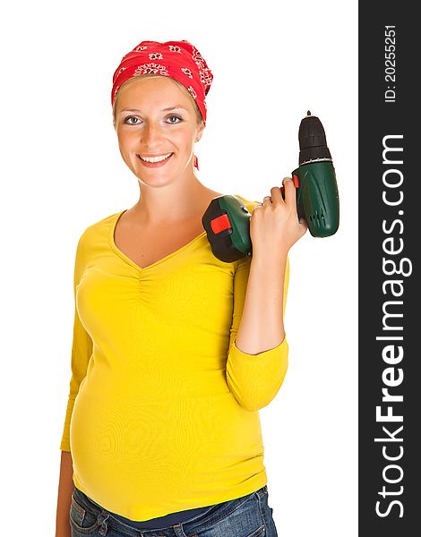 Pregnant Woman With Powertools