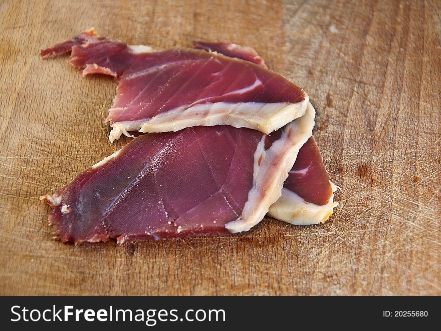 Tuscan Italian ham slices to serve and eat. Tuscan Italian ham slices to serve and eat