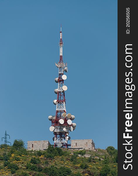 Antenna in the mountains of Genoa