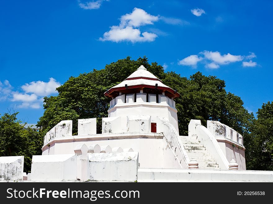 Ancient Thai fortress named Pom Maha Kan in Bangkok