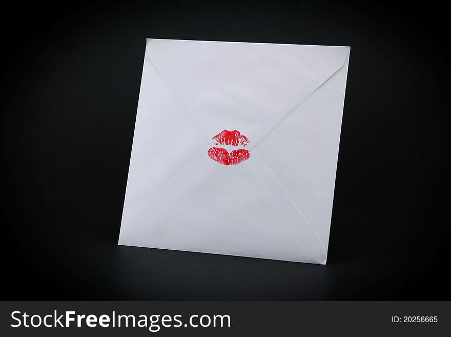 Envelope sealed with a kiss