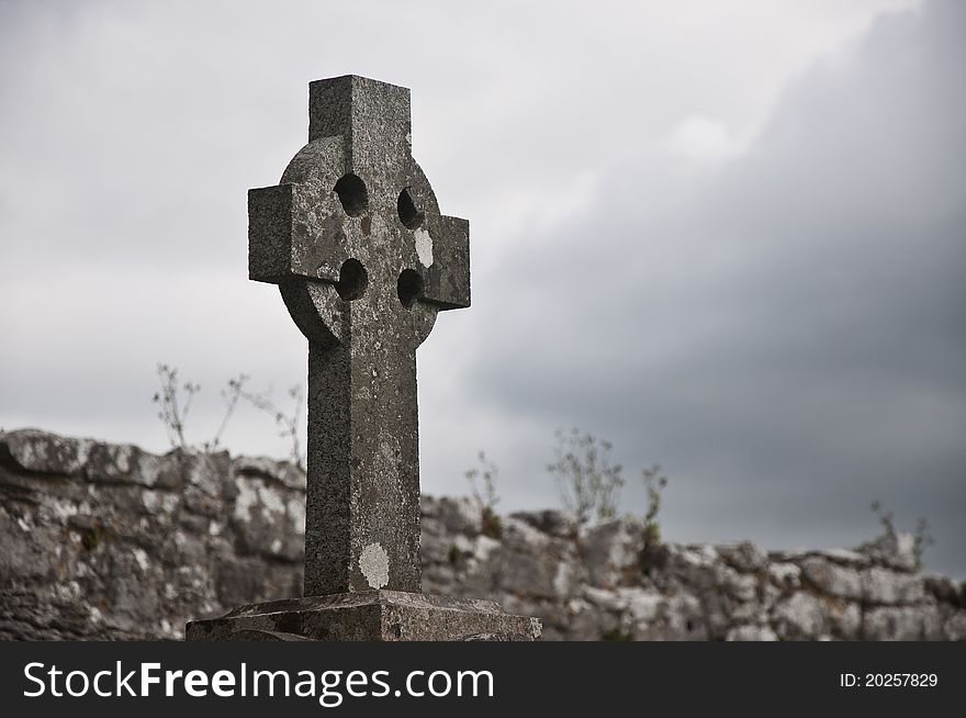 An ancient cemetery in ireland. An ancient cemetery in ireland