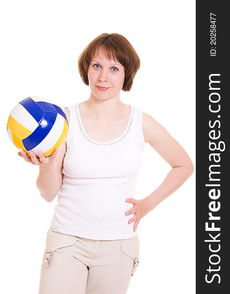 Volleyball girl with the ball.