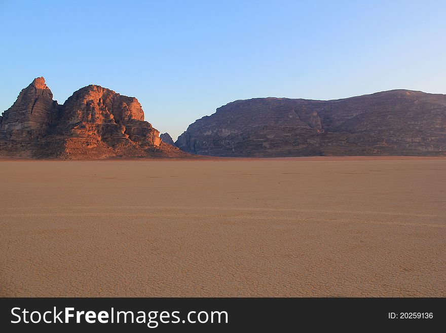 Wadi Rum Desert Landscape.