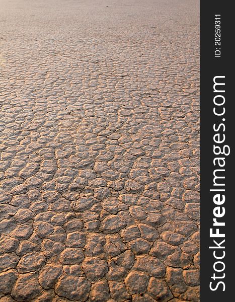 Wadi Rum Desert dry soil detail. Jordan.