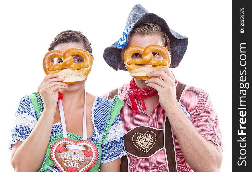 A pretzel in front of their eyes. A pretzel in front of their eyes