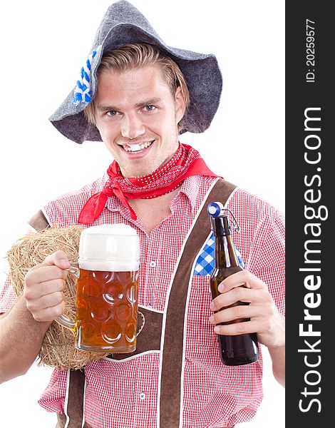 Traditional bavarian man with beer. Traditional bavarian man with beer