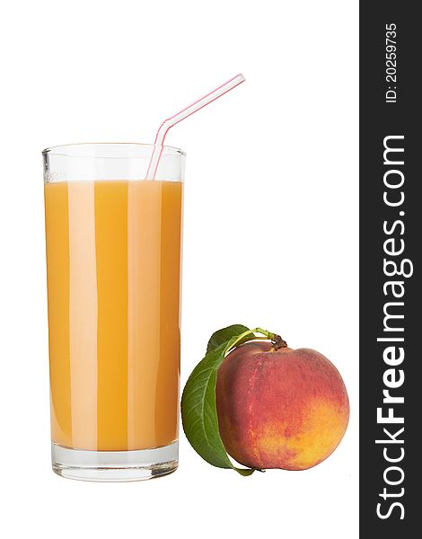 Fresh Peach Juce In Glass