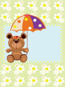 Bear With Umbrella. Royalty Free Stock Image