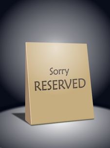 Sorry Reserved Sign Stock Image Sorry Reserved Sign Stock Image