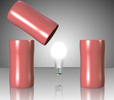 Bulb Under Cups Stock Images Bulb Under Cups Stock Images