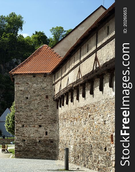 Gothic building in Cesky Krumlov, Czech republic