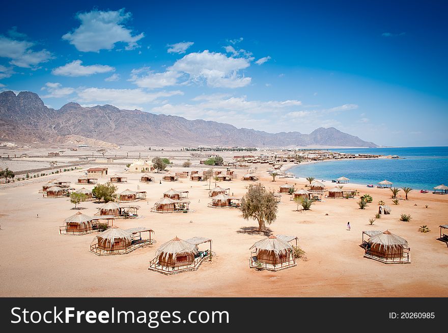 The simple life in sinai formed of huts made of wood. The simple life in sinai formed of huts made of wood