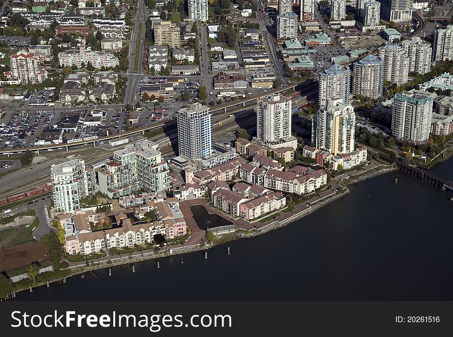 Aerial New Westminster, British Columbia, Canada