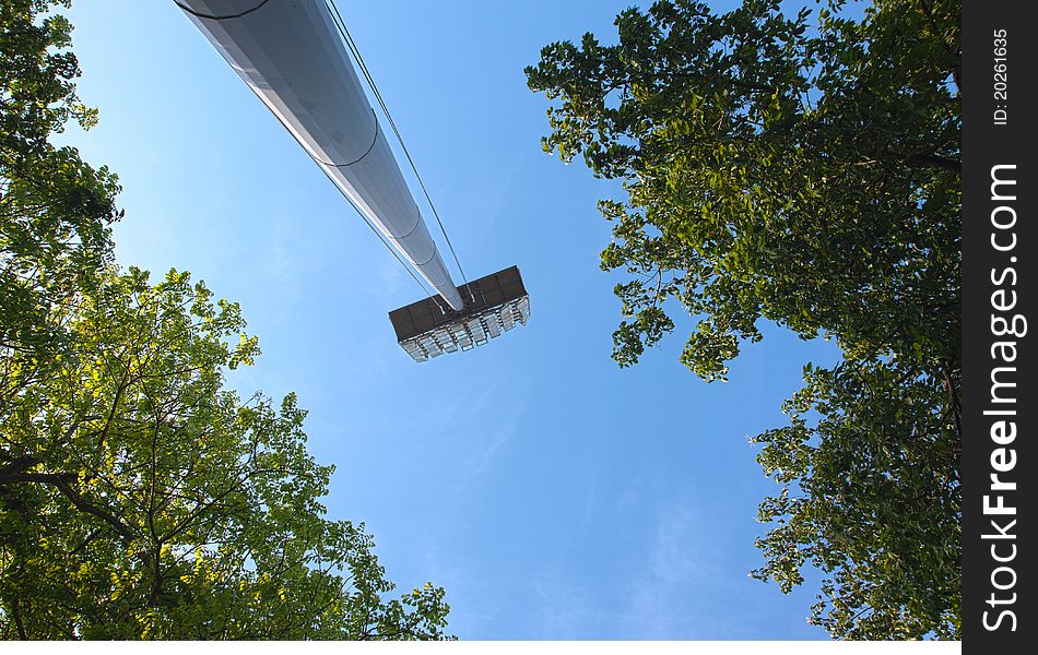 The spotlight post on a stadium. The spotlight post on a stadium