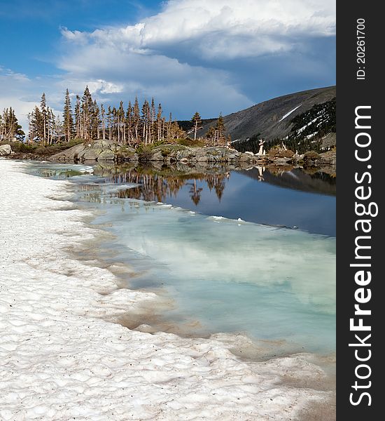 Beautiful day at Lake Isabelle in Indian Peaks Wilderness, Colorado.