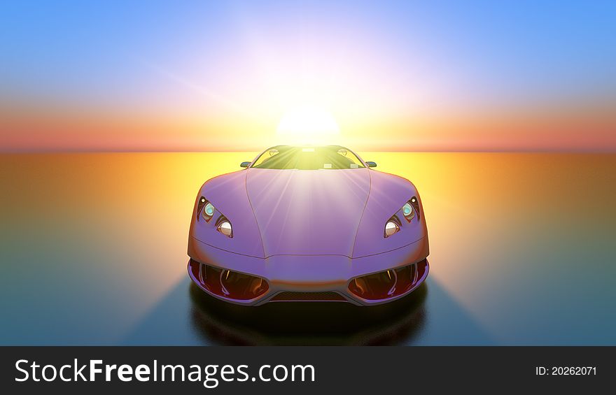 Driving image of the Sports car